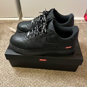Black Nike Supreme Air Force Ones. Great Condition, Size 12.